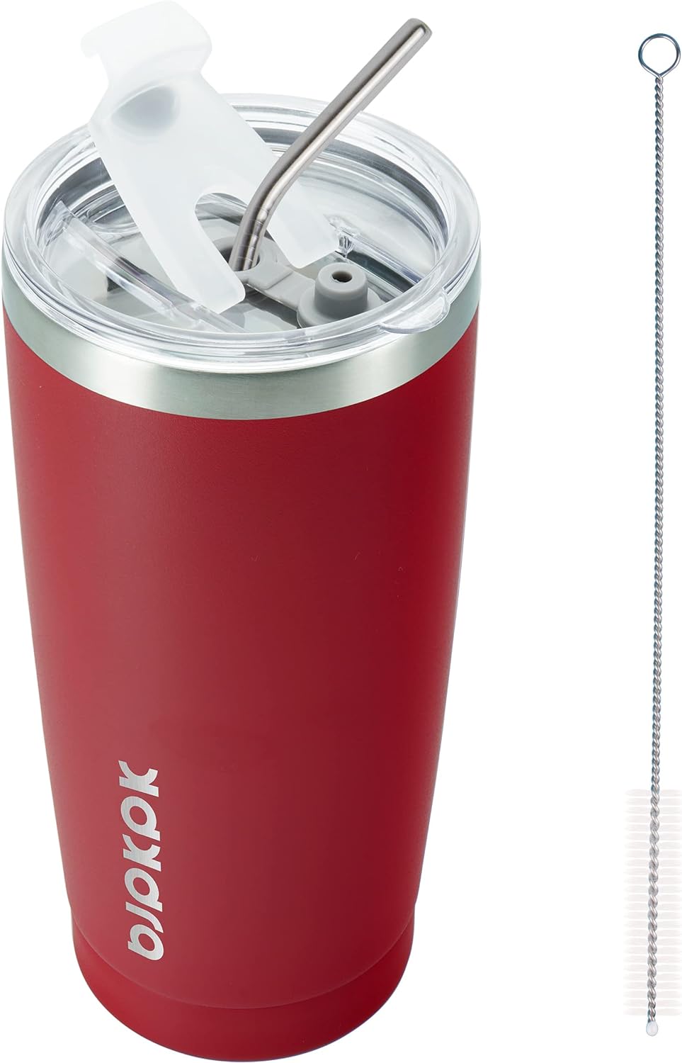 BJPKPK 20 oz Tumbler Stainless Steel Vacuum Insulated Tumblers Cup with Lid and Straw In Red