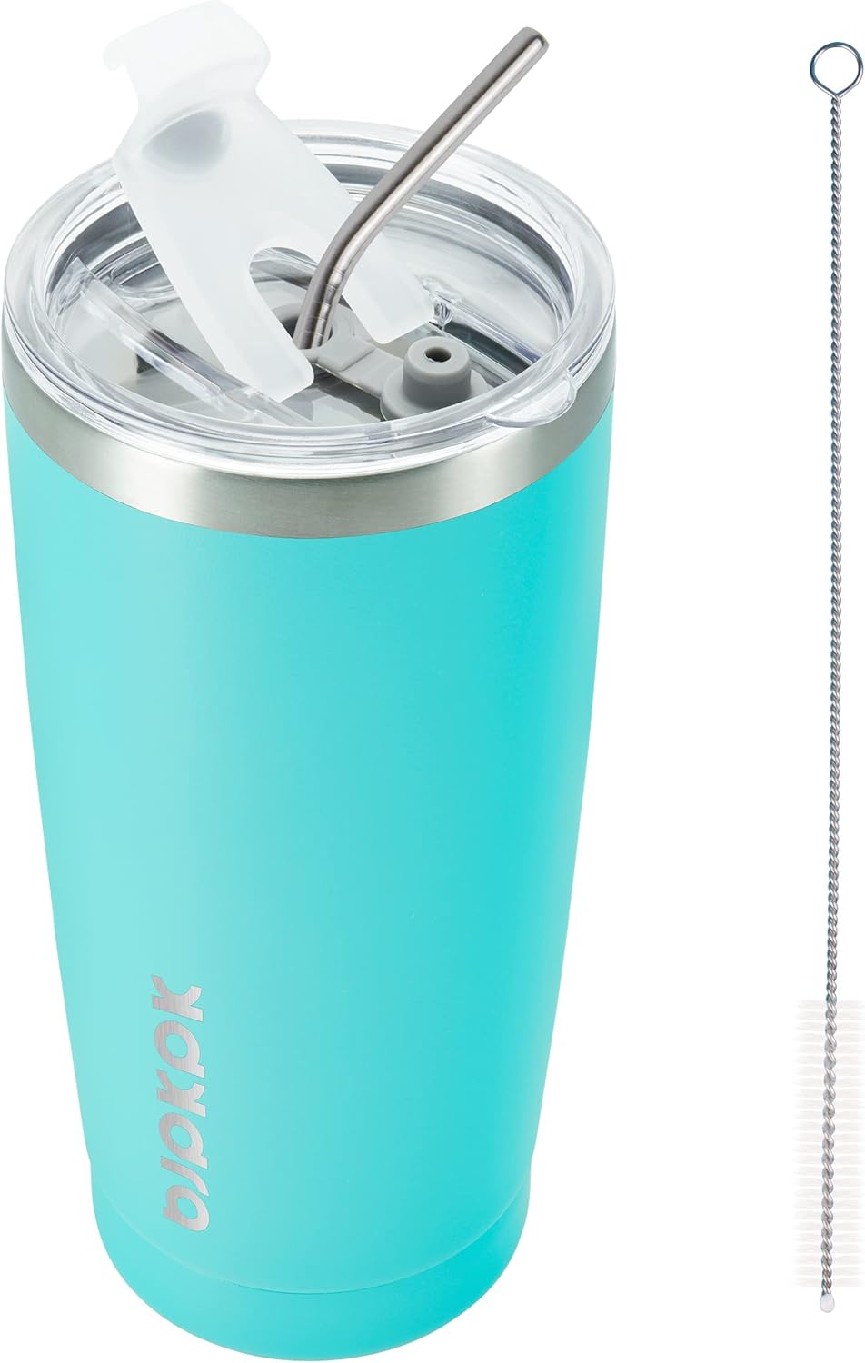BJPKPK 20 oz Tumbler With Lid And Straw Stainless Steel Ice Coffee Tumblers Vacuum Insulated Travel Thermal Cup In Turquoise