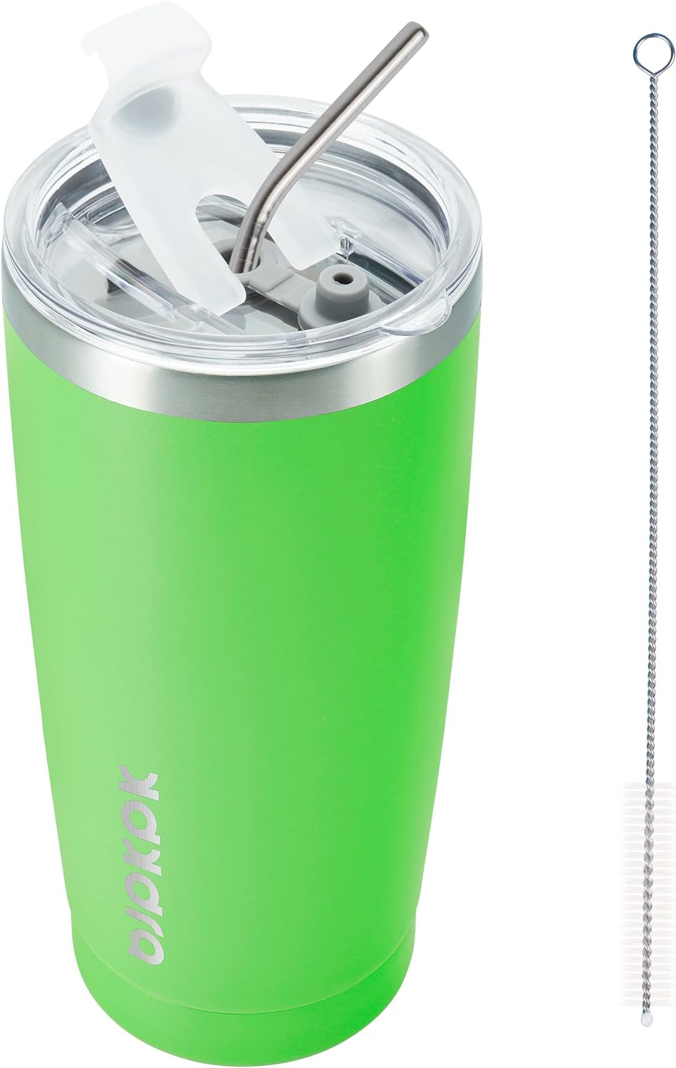 BJPKPK 20oz Tumbler with Lid and Straw Stainless Steel Tumbler Cup Vacuum Insulated Double Wall Travel Coffee Mug In Green