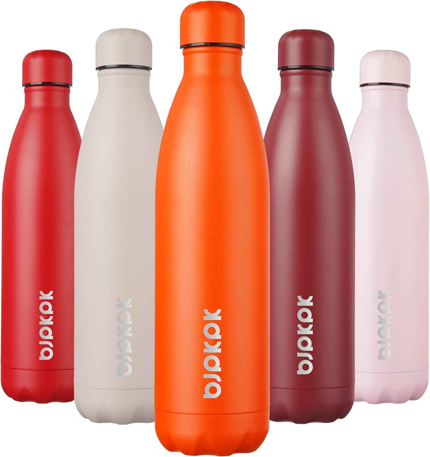 BJPKPK 25oz Insulated Stainless Steel Water Bottles,Sports Water Bottles Keep Cold for 24 Hours and Hot for 12 Hours In Orange