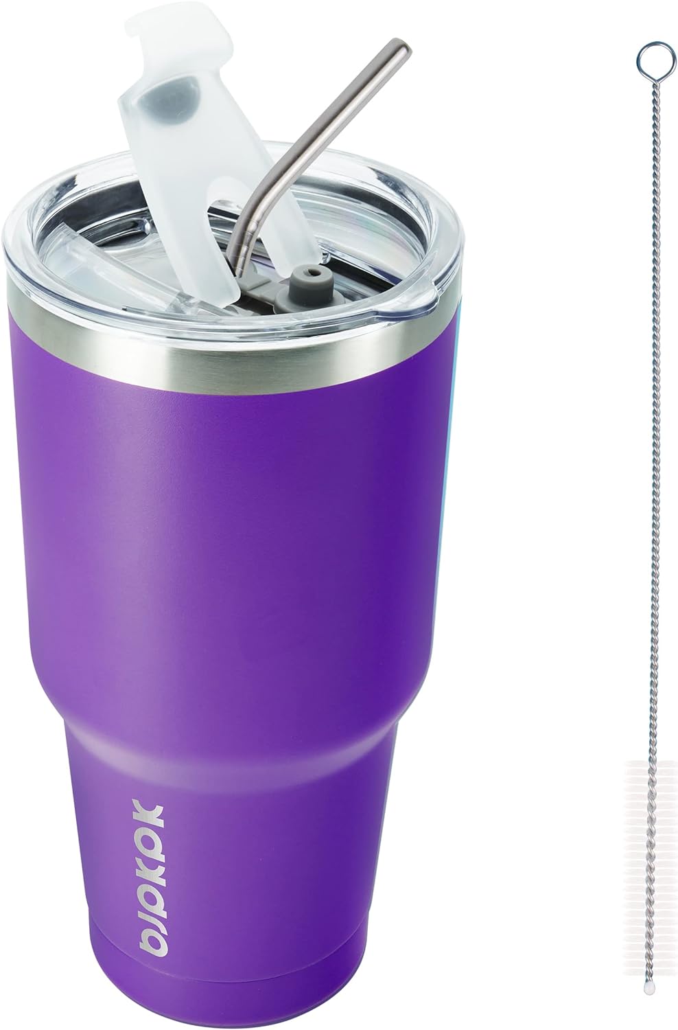 BJPKPK 30 oz Stainless Steel Tumbler With Lid And Straw Vacuum Insulated Double Wall Travel Coffee Water Tumbler In Purple