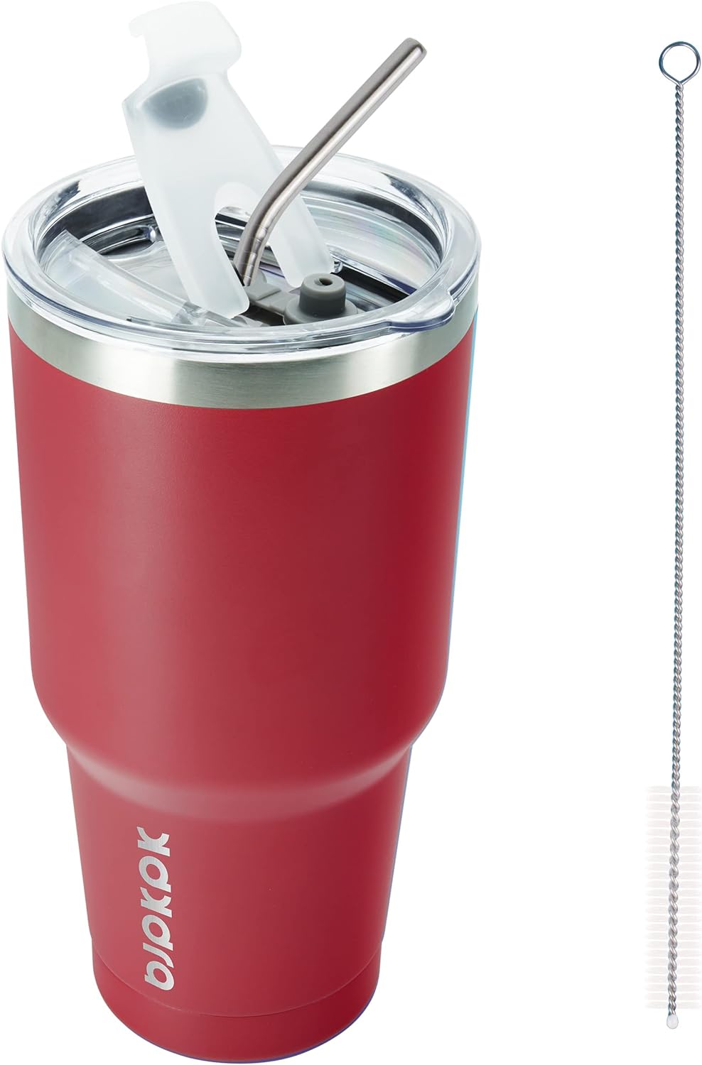 BJPKPK 30 oz Tumbler with Lid and Straw, Stainless Steel Insulated Travel Coffee Mug Reusable Thermal Cup In Red