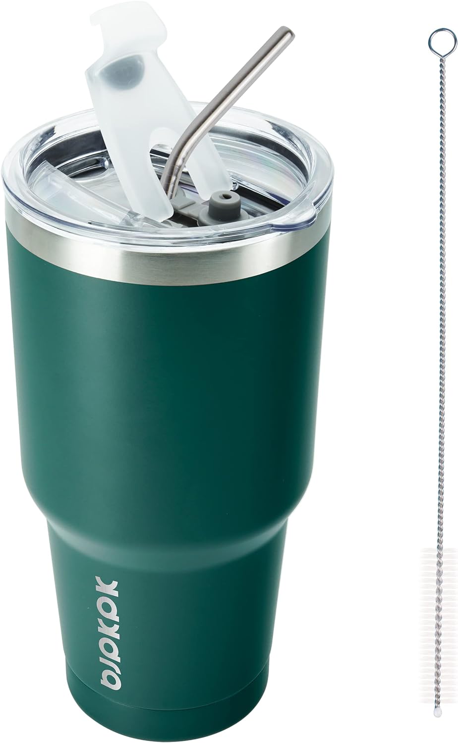 BJPKPK 30oz Tumbler with Lids and Straws, Stainless Steel Vacuum Insulated Coffee Tumblers, Insulated Travel Mug Water Cup with Leakproof Lid In Green
