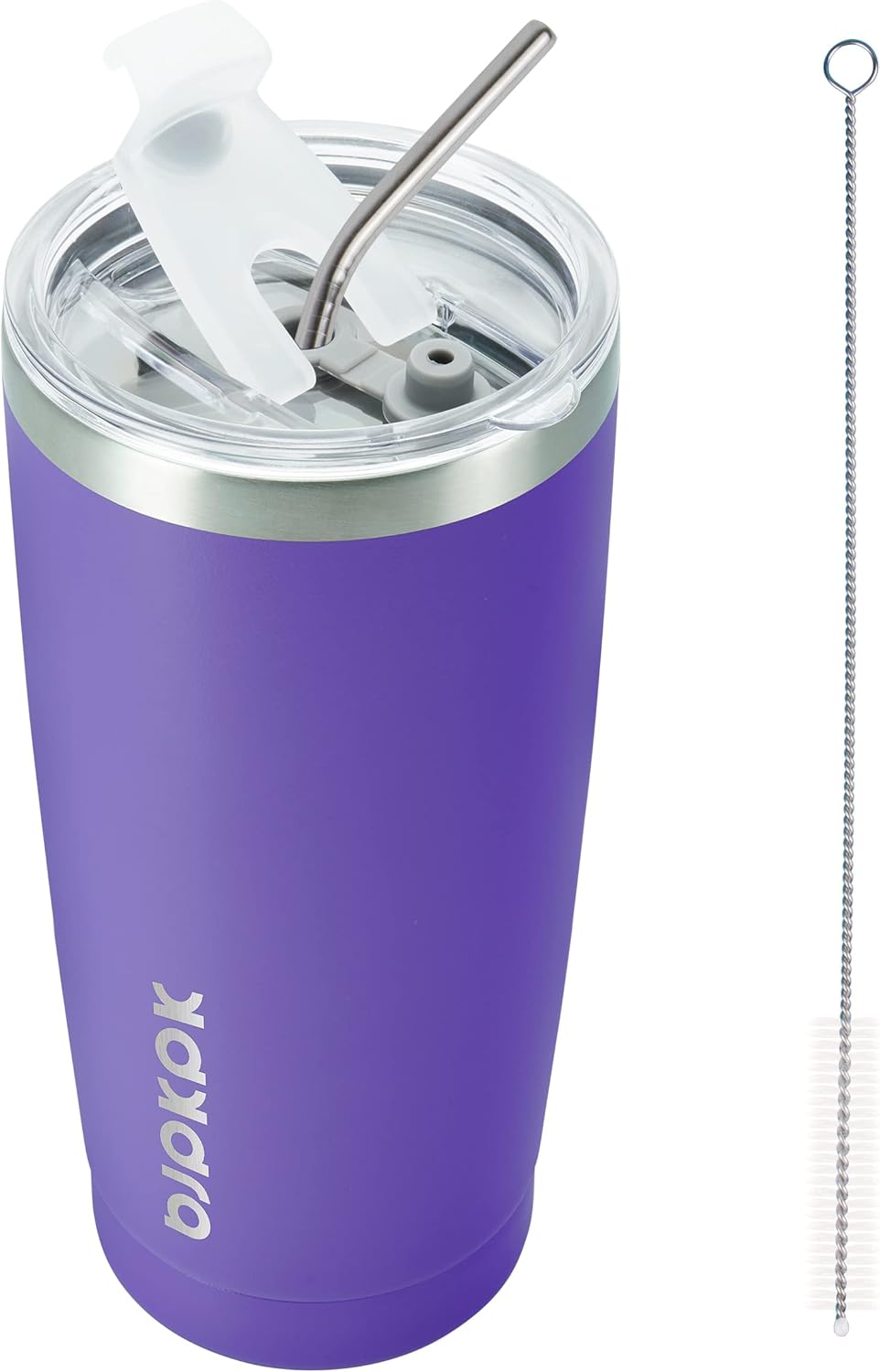 BJPKPK Purple Insulated Tumbler With Lid And Straw 20 oz Stainless Steel Tumblers Coffee Thermal Cup In Purple