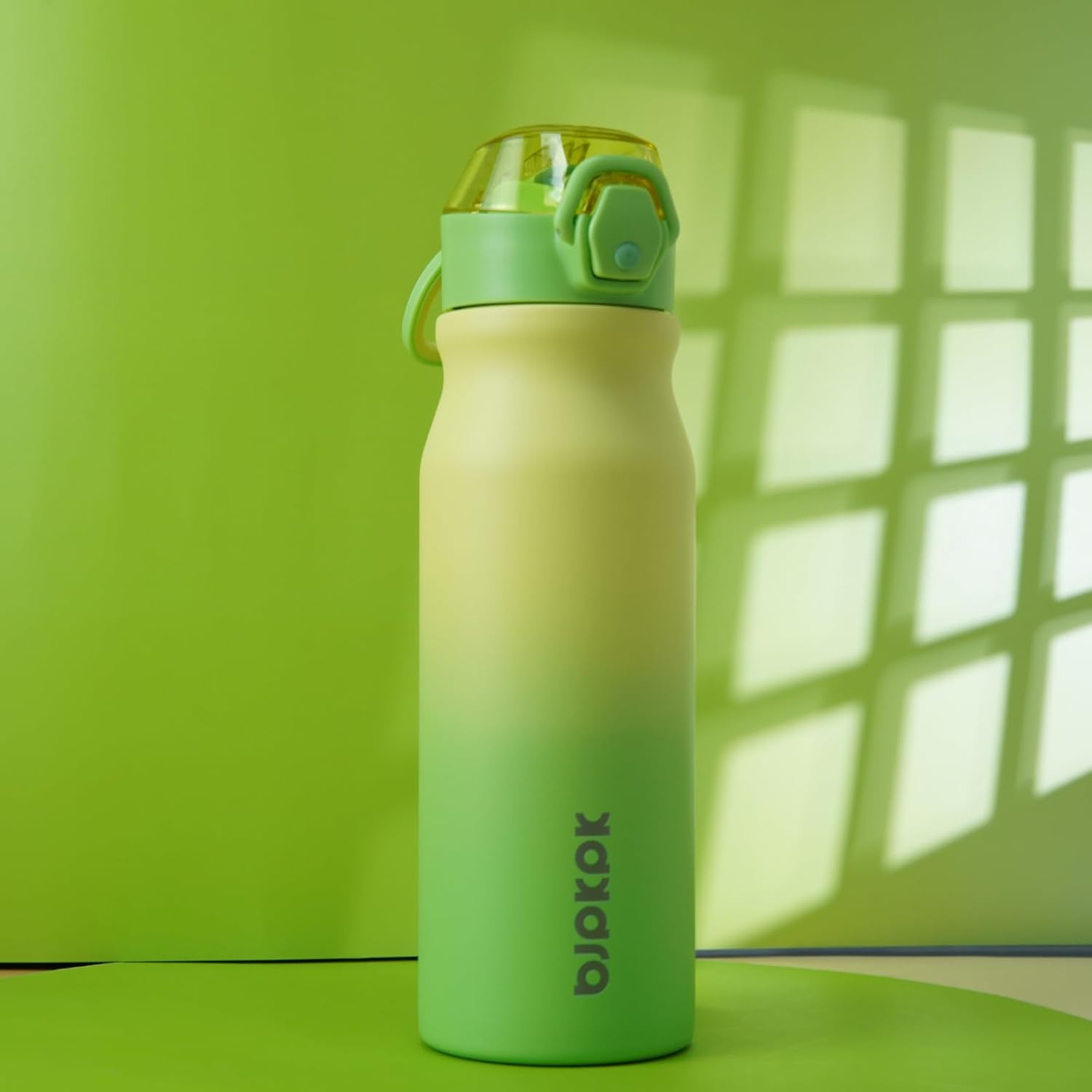 BJPKPK Stainless Steel Insulated Water Bottle With Straw Lid 25oz Reusable Metal Thermos Bottles Keep Cold And Hot In Light Green