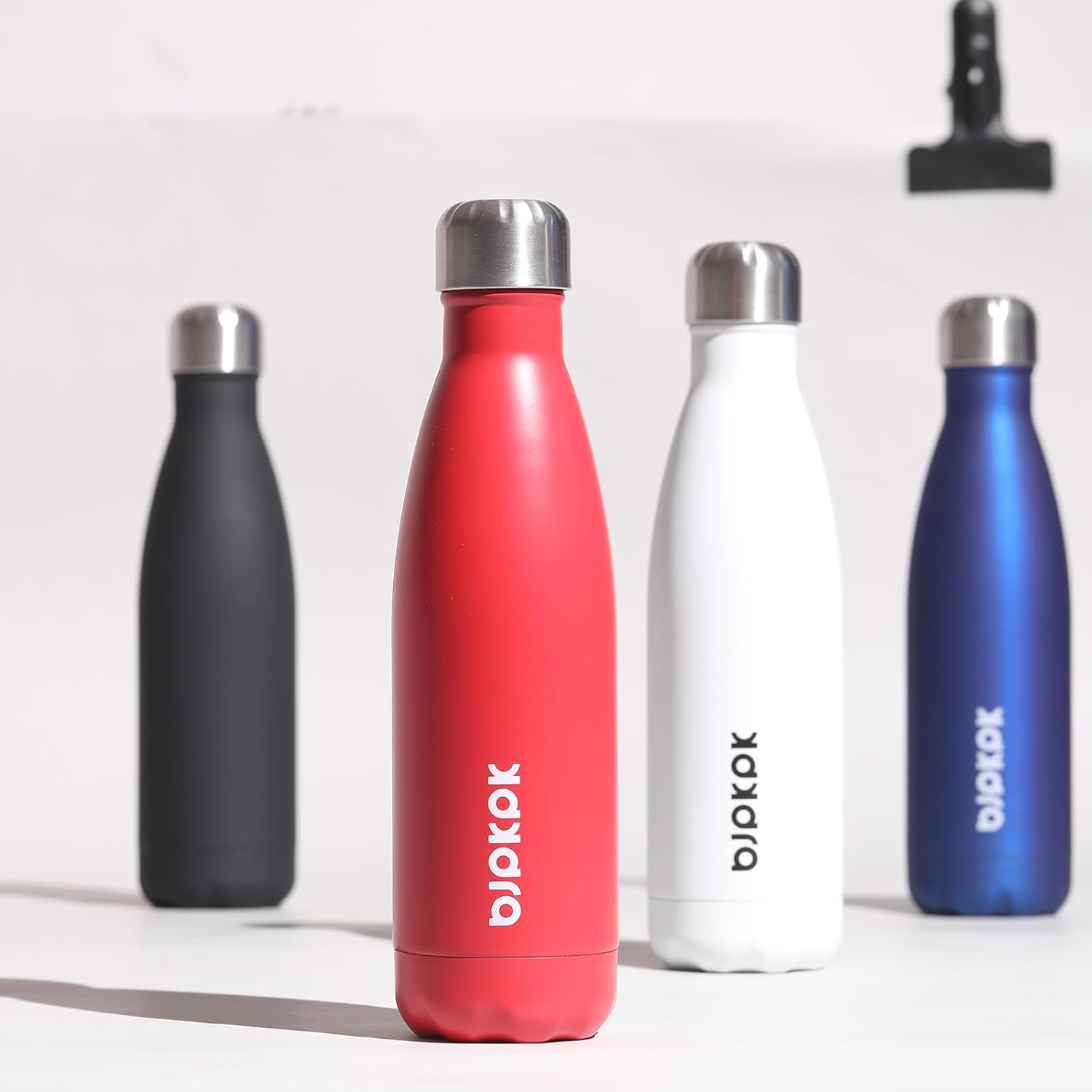 BJPKPK Stainless Steel Water Bottles 17oz Insulated Water Bottle Travel Sports Water Bottles BPA Free (Pack of 2) In Red