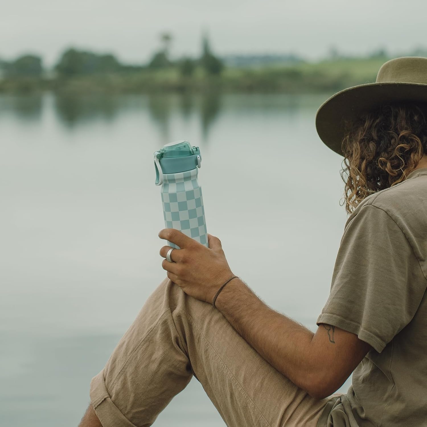 BJPKPK Water Bottle With Straw 25oz Insulated Water Bottles Reusable Stainless Steel Metal Thermos With Leak Proof Lockable Lid And Carry Handle In Indigo Black